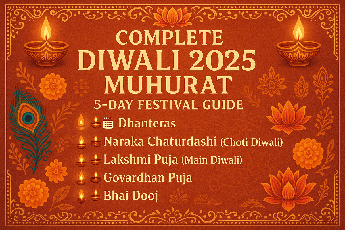 Complete Diwali 2025 Muhurat: 5-Day Festival Guide! 🪔📅