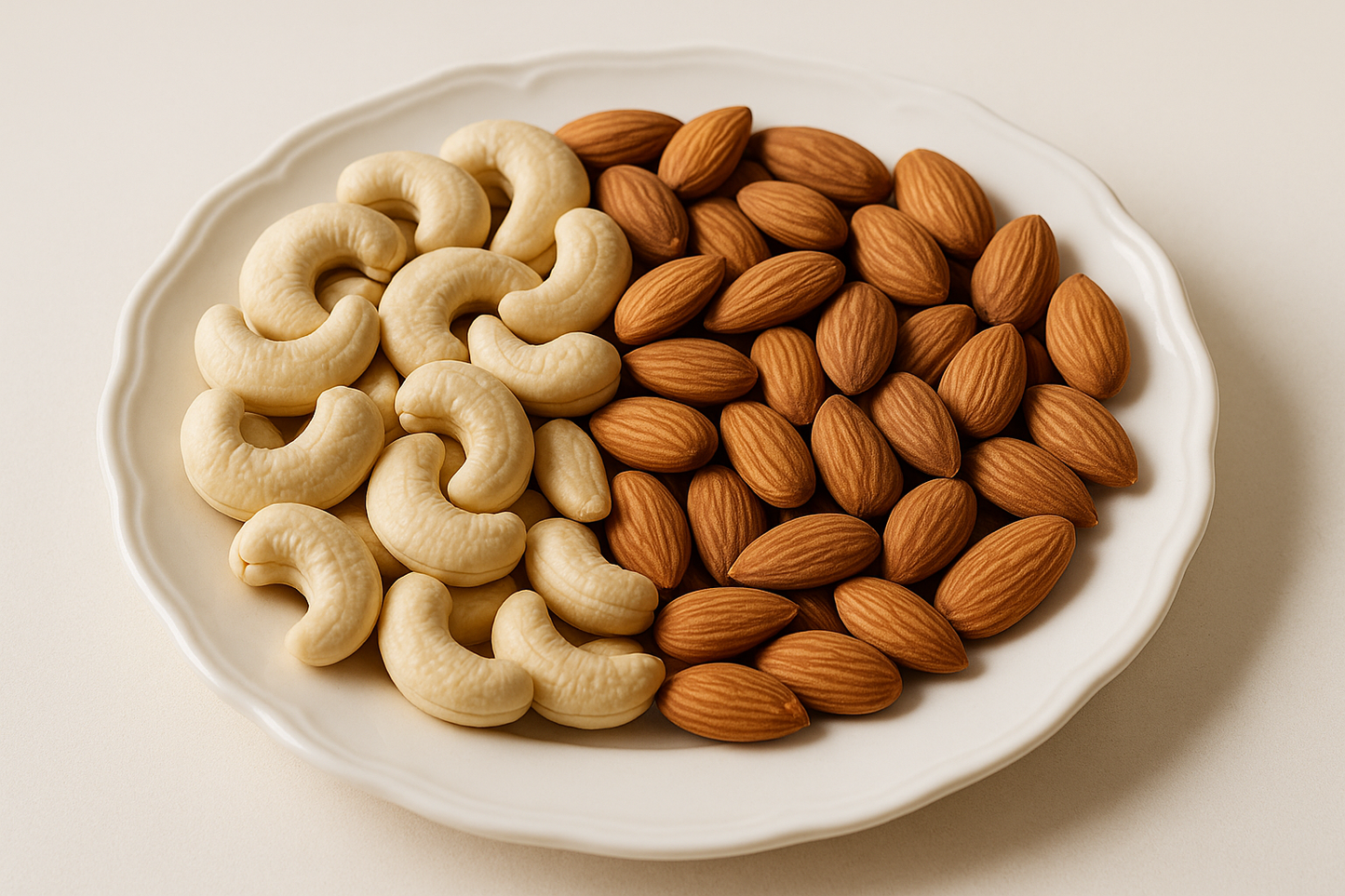 kaju and badam in a plate