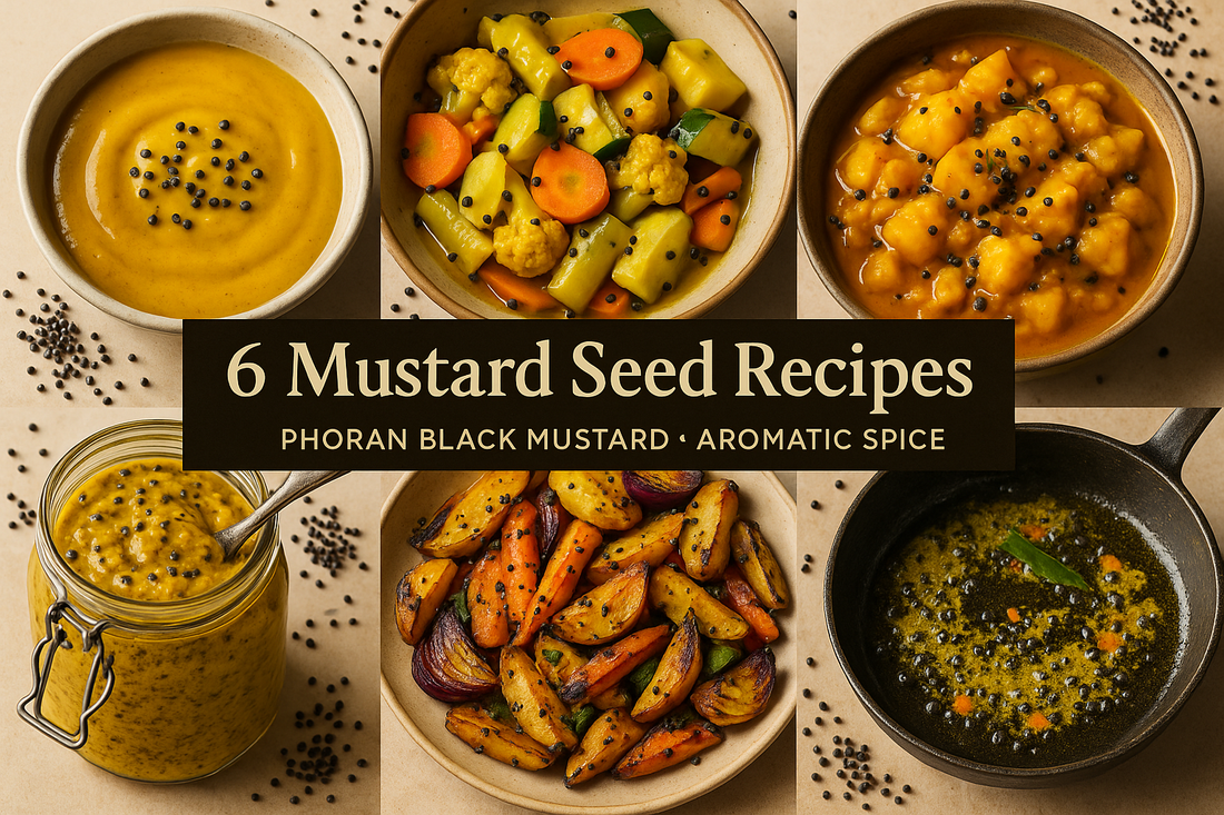 6 mustard seed recipes with Phoran black mustard - aromatic spice for authentic Indian cooking
