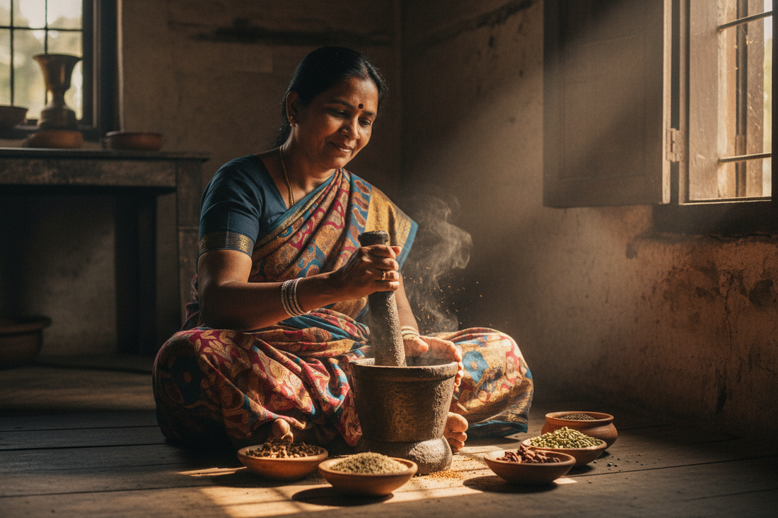 The art of traditional masala grinding - preserving ancient culinary wisdom with Phoran Masala