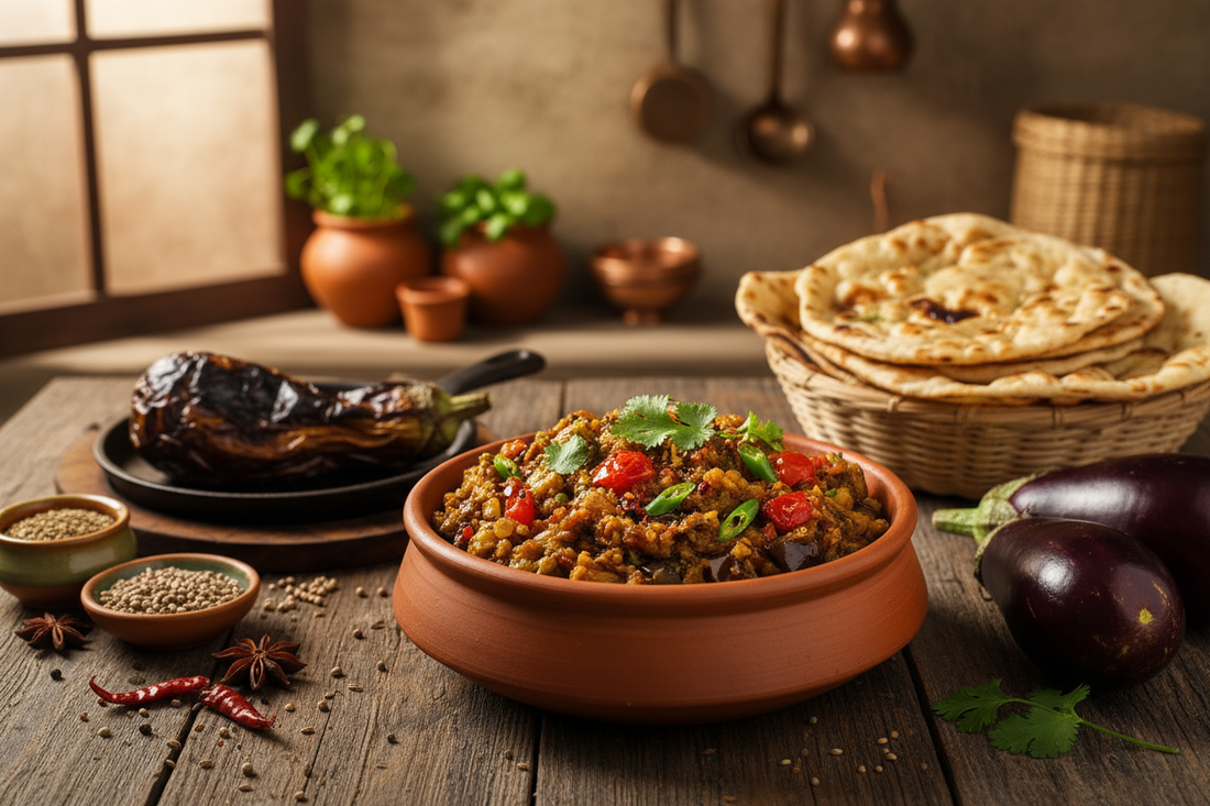 Baingan Bharta Recipe: Punjab's Smoky Roasted Eggplant Mash