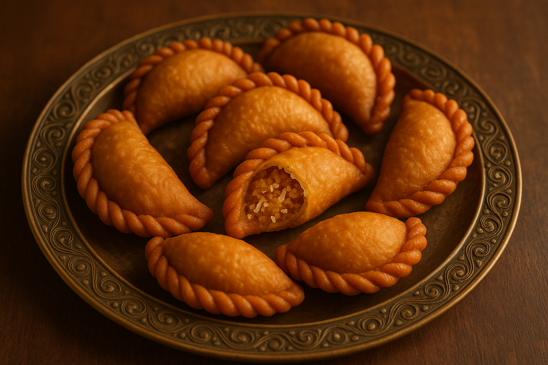Traditional Karanji Recipe with Phoran Masala - Festive Sweet Delight