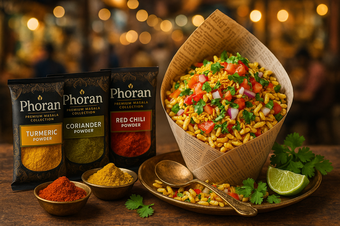 Mumbai Street Style Bhel Puri with Phoran Premium Jeeravan Chat Masala