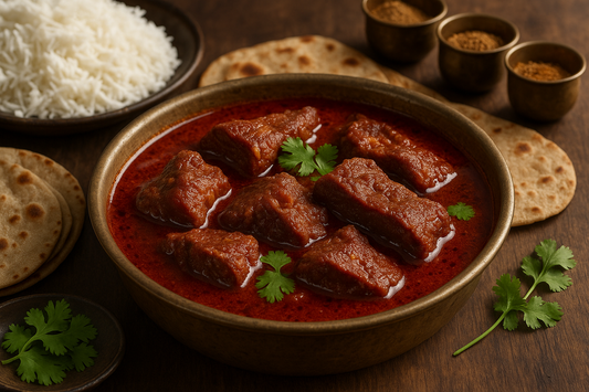 Laal Maas - the royal Rajasthani delicacy with Phoran Masala's fiery premium spices