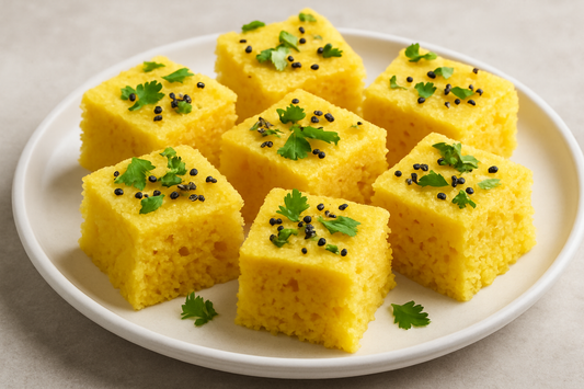 Fluffy Gujarati Dhokla Recipe with Phoran Premium Garam Masala Tempering