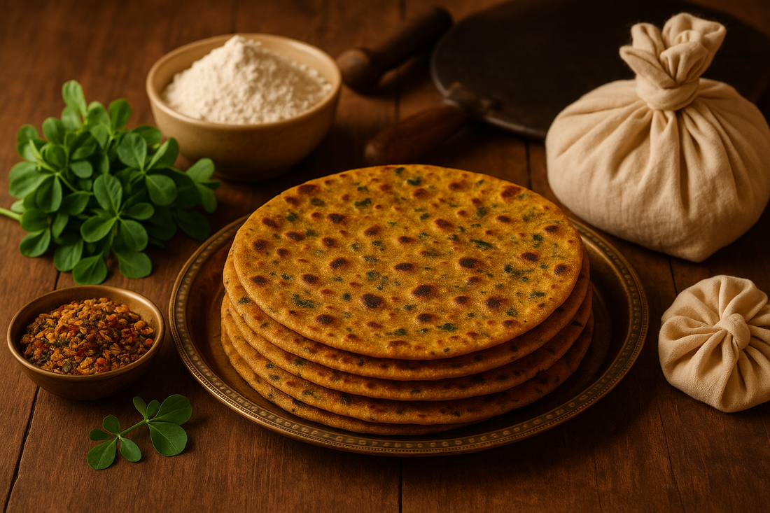 Authentic Gujarati Thepla Recipe with Phoran Masala - Perfect Travel Bread
