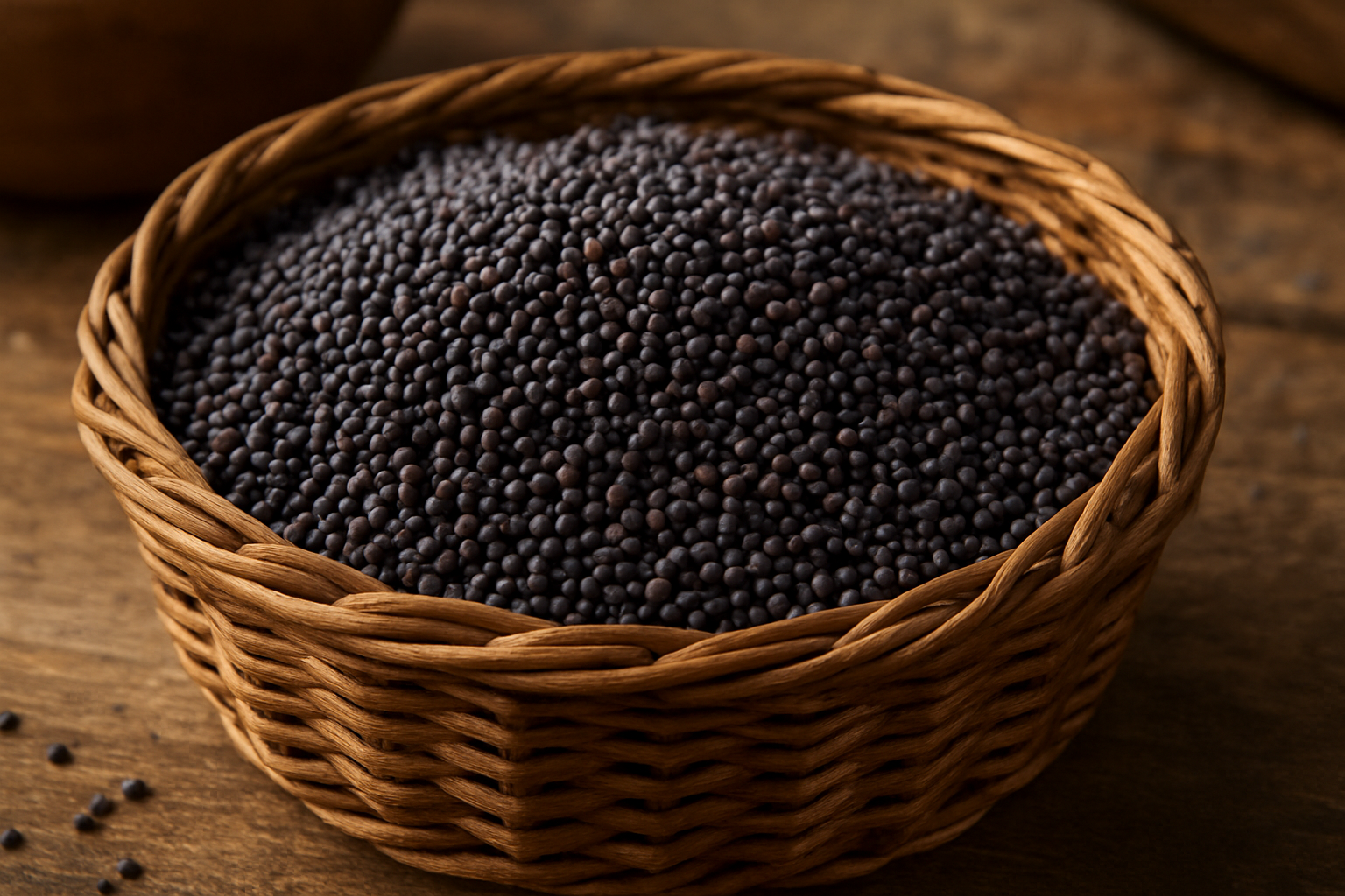black mustard in Basket