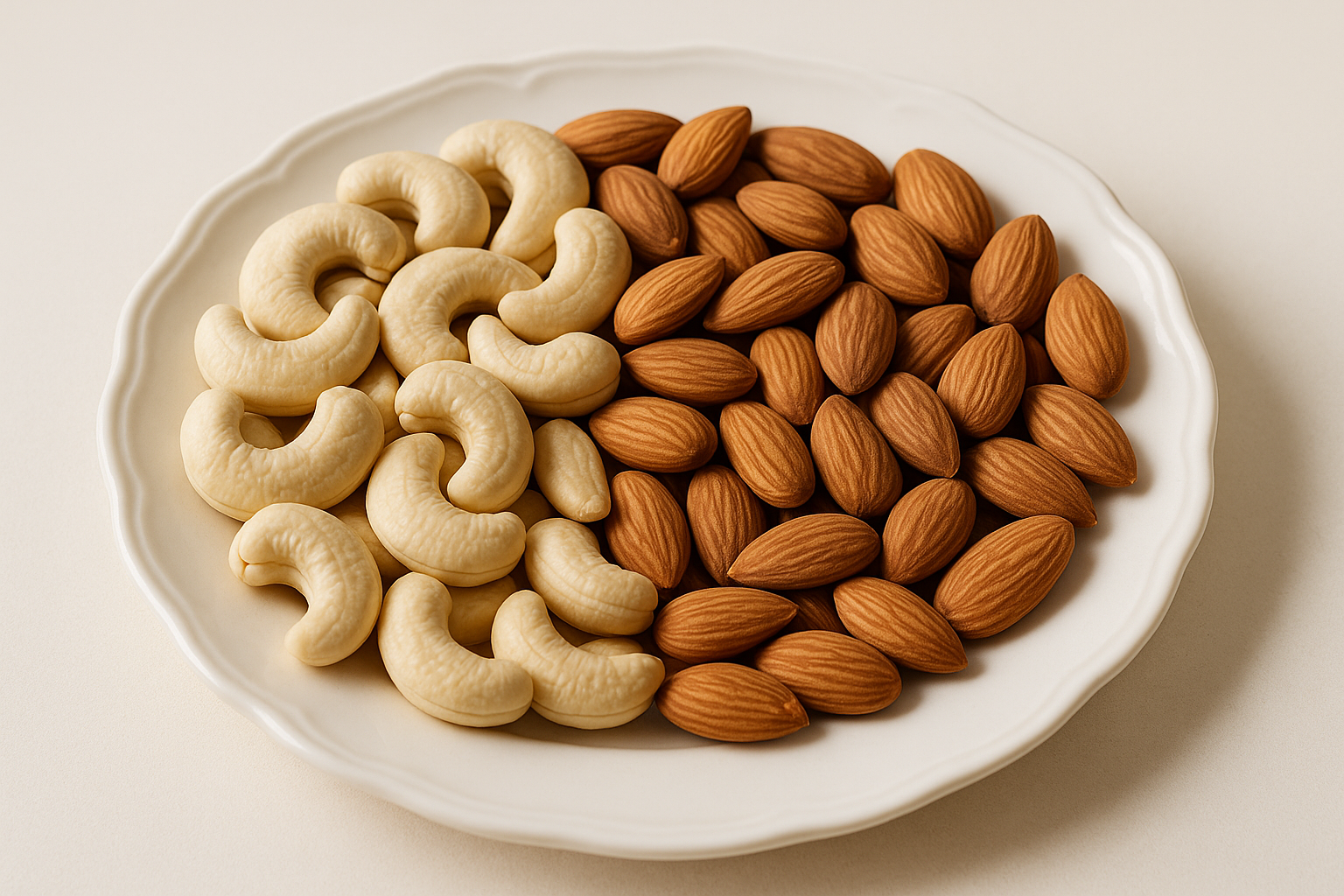 kaju and badam in a plate