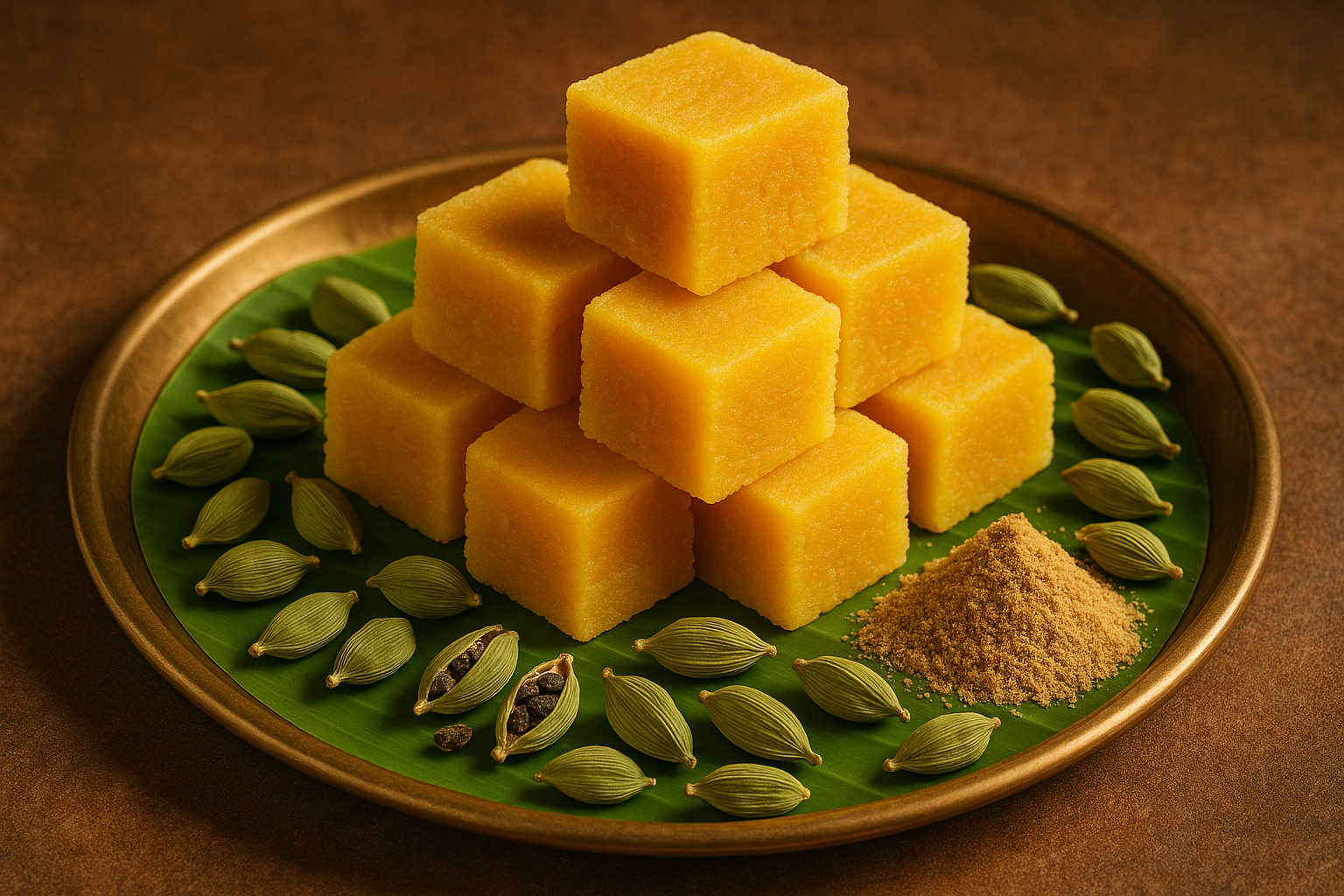 mysore pak and cardamom image
